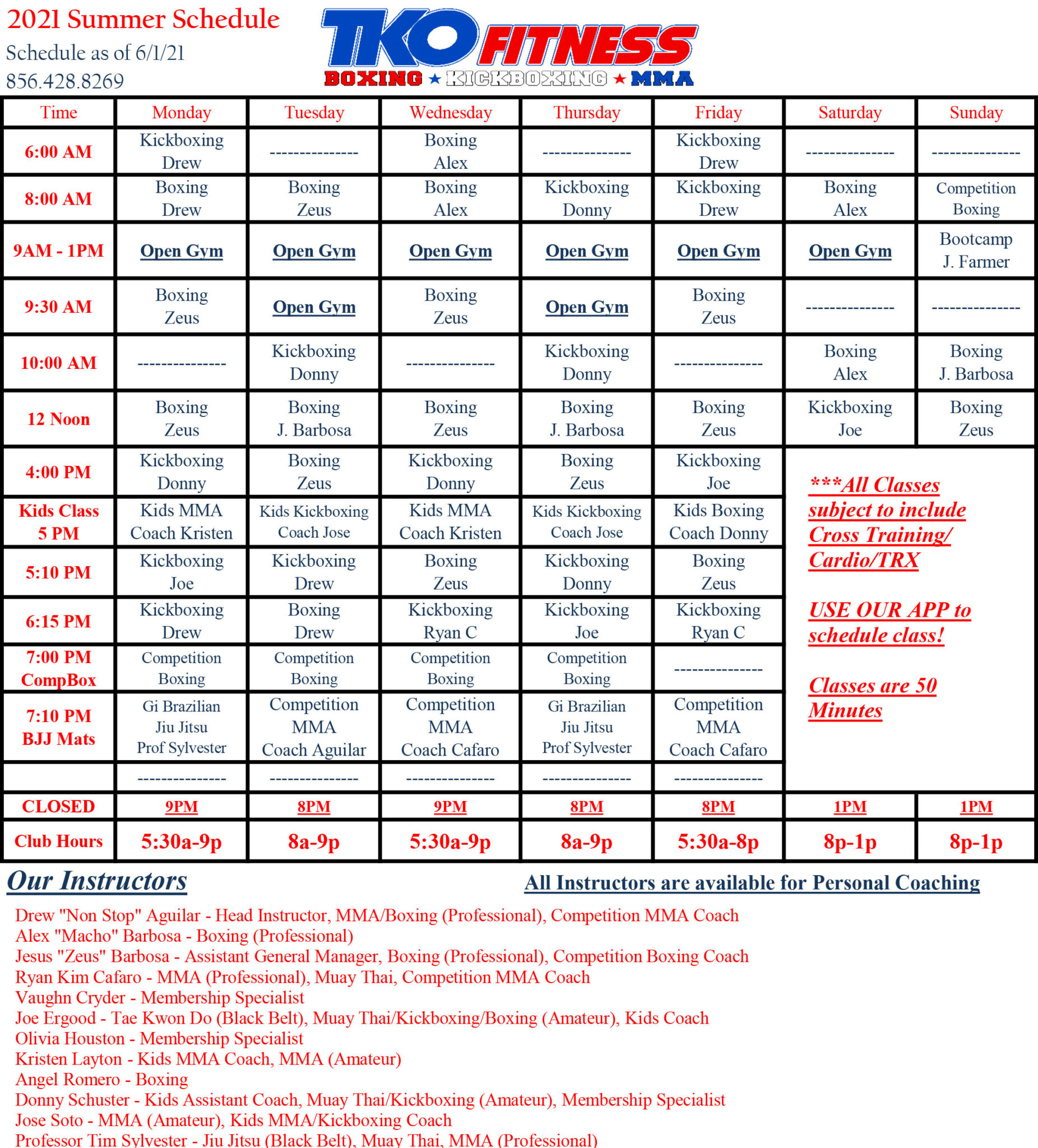 Schedule TKO Fitness Cherry Hill, NJ
